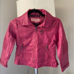 Girls pink pleather jacket